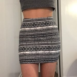 Black and white miniskirt